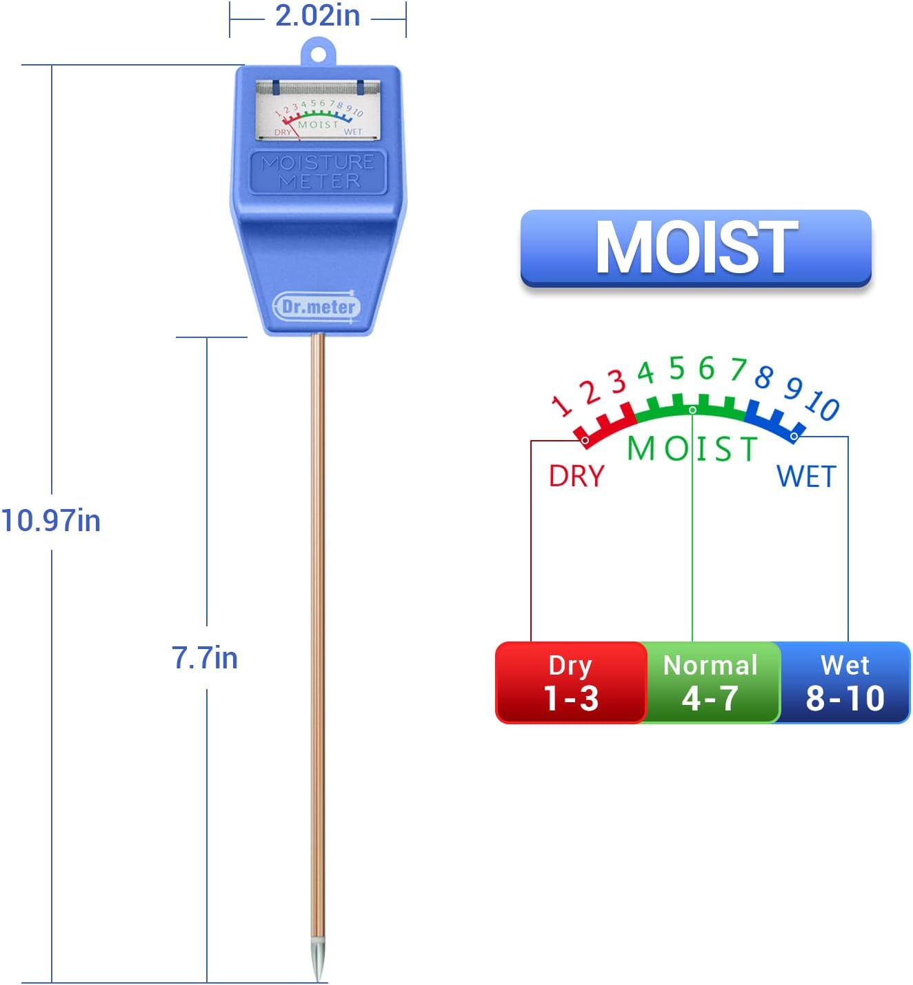 Soil Moisture Meter for Plants, Plant Water Gauge Test Kit | Hygrometer Moisture Sensor for Houseplants Indoor