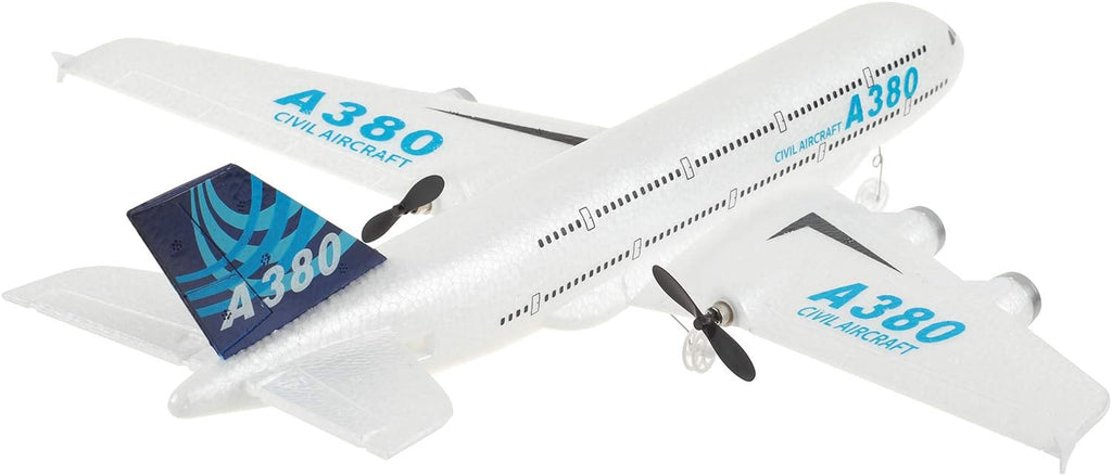 RC Plane Remote Control Airplane 2.4Ghz DIY 2 Channels Remote Control Airplane Built in 6-Axis Gyro, A380 RC Aircraft