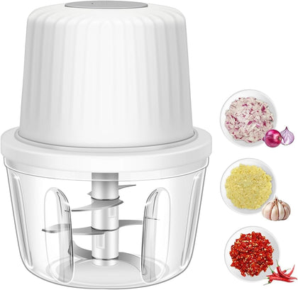 400ML Electric Garlic Chopper, 6 Blades Garlic Grinder | Mini Vegetable Chopper, USB Portable Veggie Chopper, Onion
