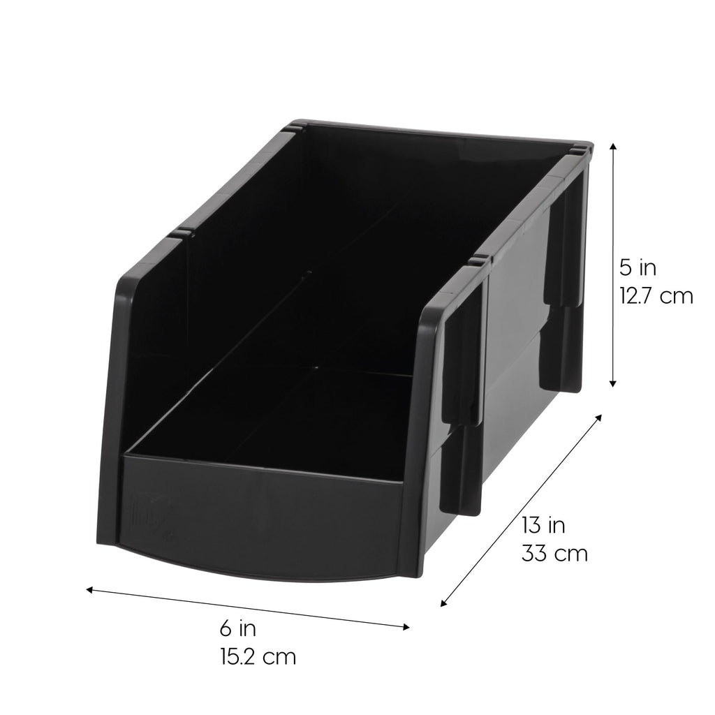 8-Pack, Large Stackable Storage Bins, Black