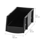 8-Pack, Large Stackable Storage Bins, Black