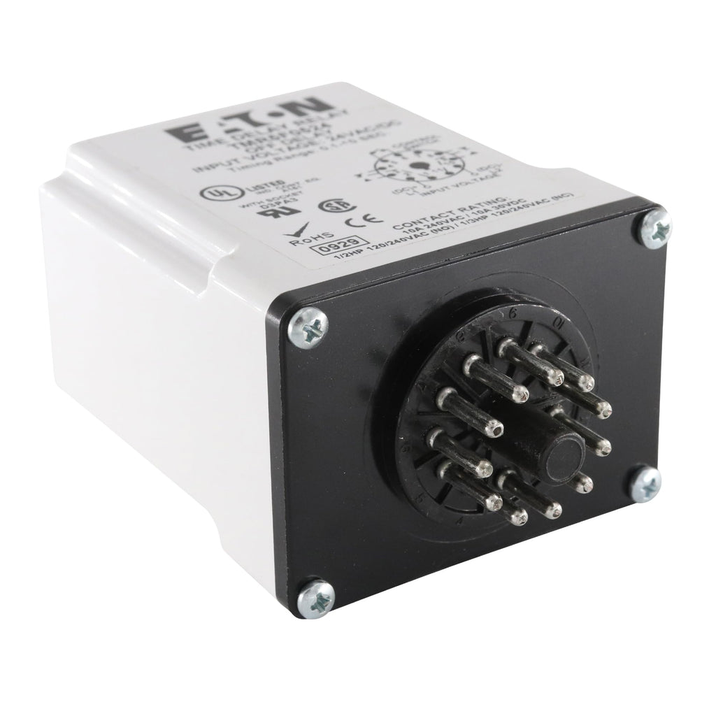 EATON TMR5F0524 Time Delay Relay, Off Delay, 0.1-10 Second, 11-Pin, 10A, 240VAC, 24VAC/DC