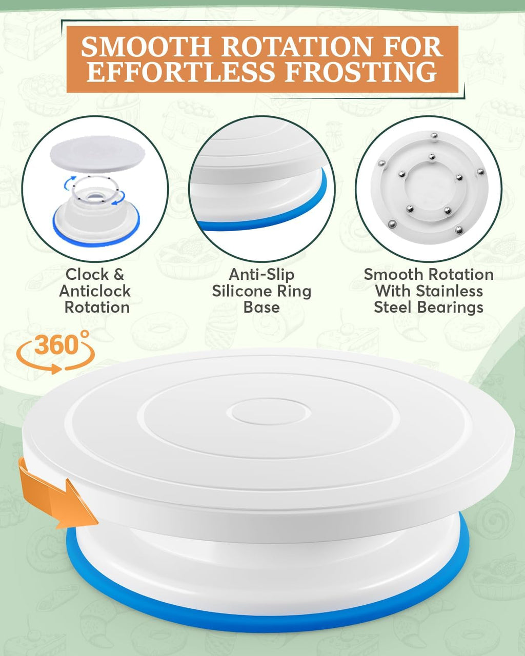 230PCs Cake Decorating Supplies Kit, Cake Decorating Set with Cake Turntable, Piping Bags and Tips, Modeling Tools