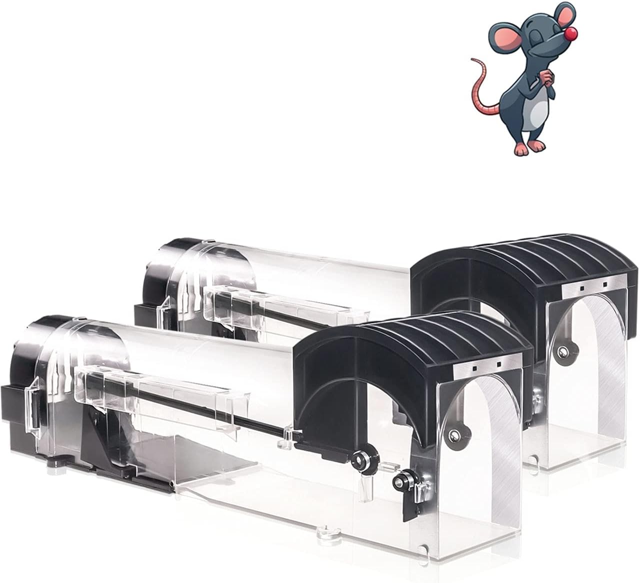 Humane Mouse Traps, 12 inches Enlarged No Kill Rat Live Traps for Chipmunks, Reusable Catch and Release Mice, Pet and