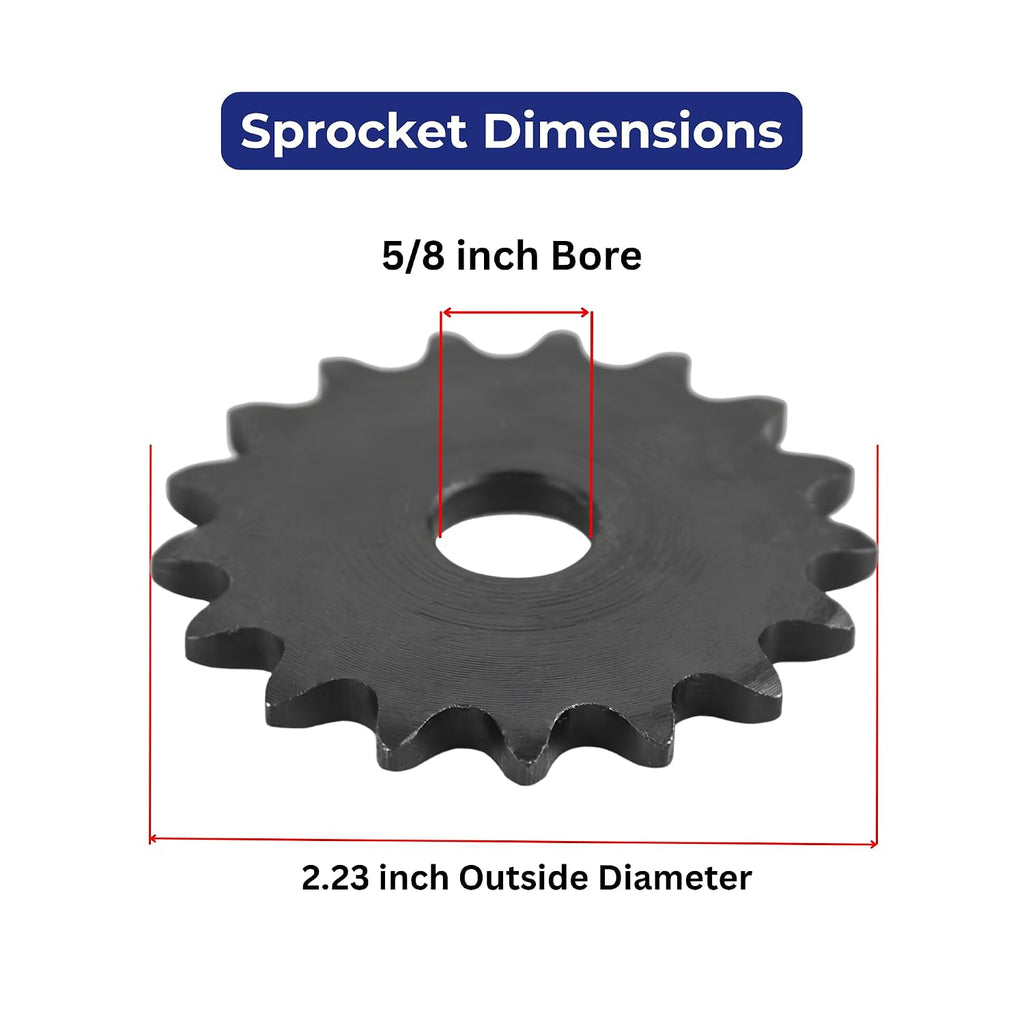 Jeremywell #35 Roller Chain Sprocket, 17 Tooth A-Plate, 5/8" Bore