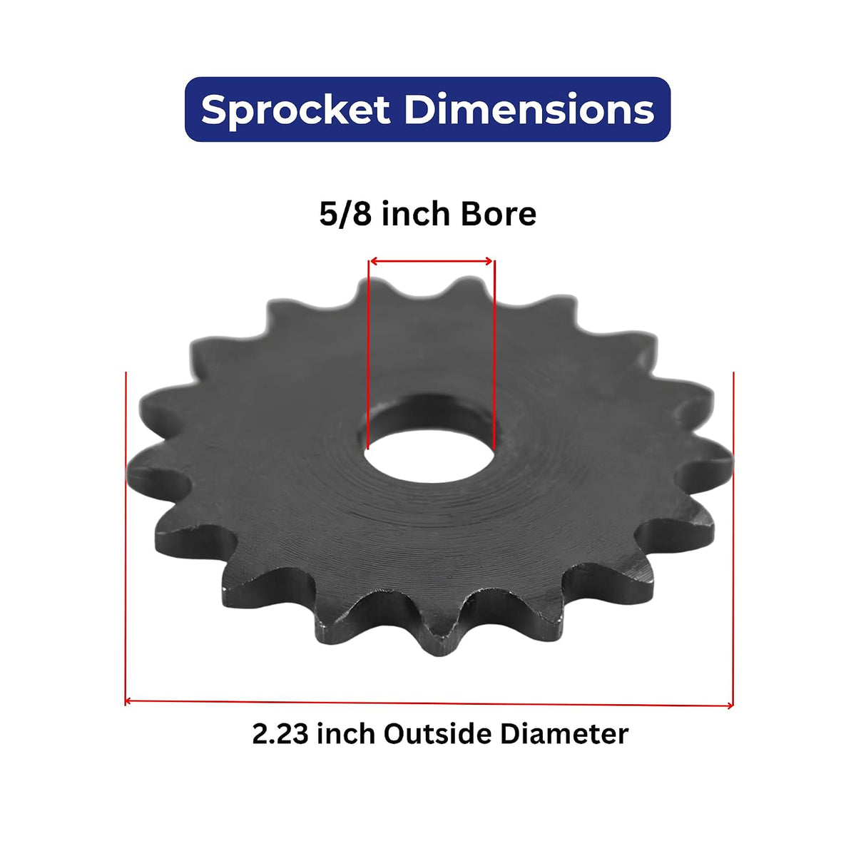 Jeremywell #35 Roller Chain Sprocket, 17 Tooth A-Plate, 5/8" Bore