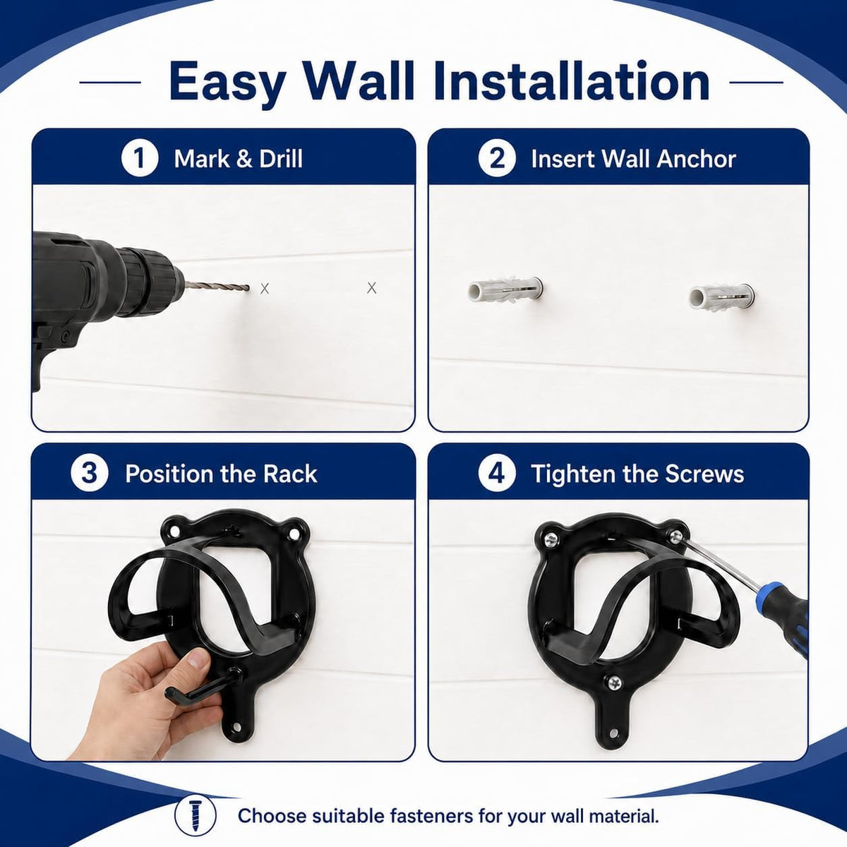 12 Counts Horse Bridle Rack, Bridle Bracket Bridle Hooks with Tubes & Screw
