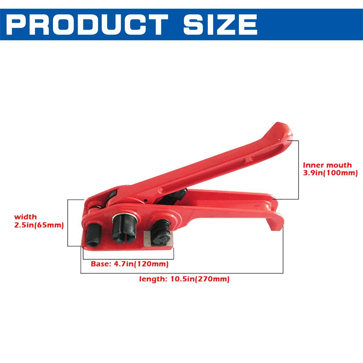 Heavy Duty Poly Strapping Tensioner and Cutter Manual Banding Tools Windlass for 1/2" -3/4" Width Polyester