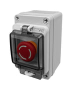 Emergency Stop Button with Weatherproof Box, 660V 10A, IP67 Rated, Emergency Shut Off Switch, E-Stop Red Push Button Switch