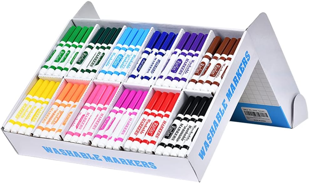 Washable Markers Bulk for Kids, Bulk pack, 12 Colors, 240 Count