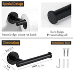 2 Piece Toilet Paper Holder Wall Mount - Matte Black