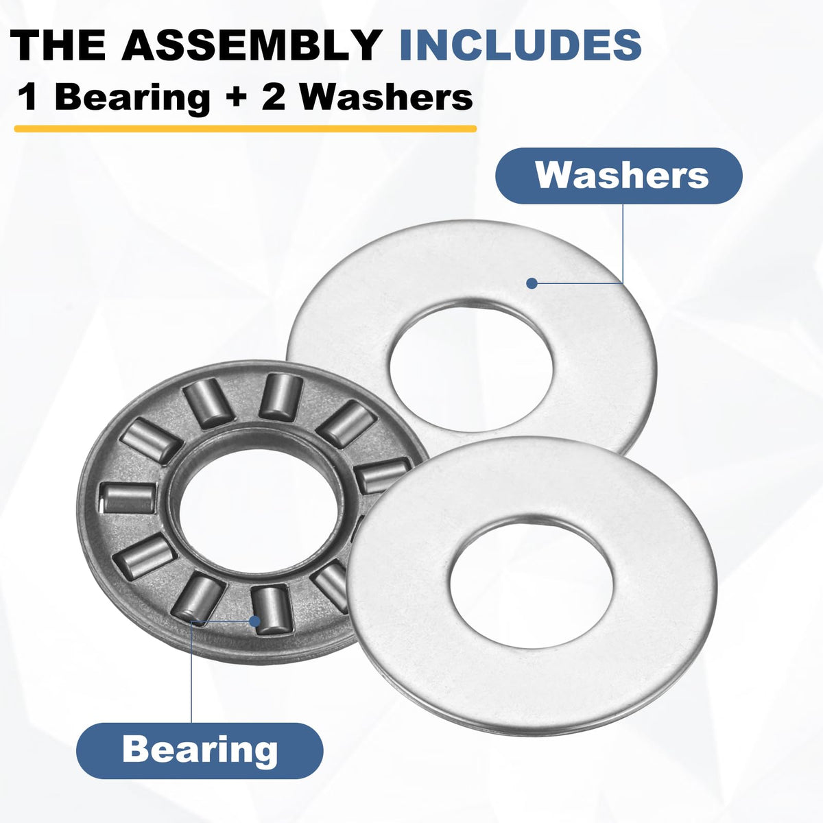 uxcell 4 Sets NTA613 Thrust Needle Roller Bearings with Washers, ID 3/8"
