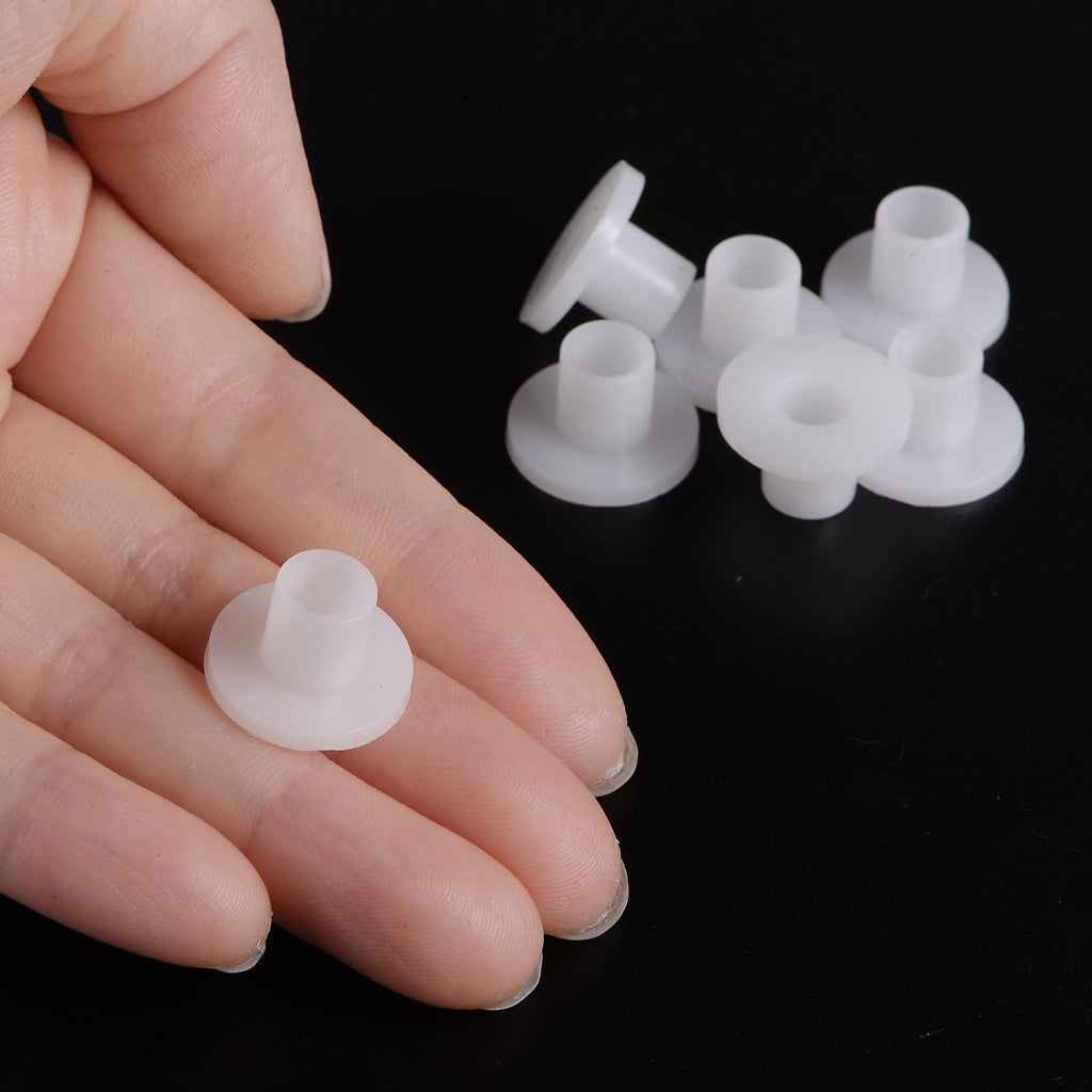 uxcell 12pcs Flanged Sleeve Bearings Plastic Bushings 6mm Bore x 8mm OD x 10mm Length Nylon Bushings, White