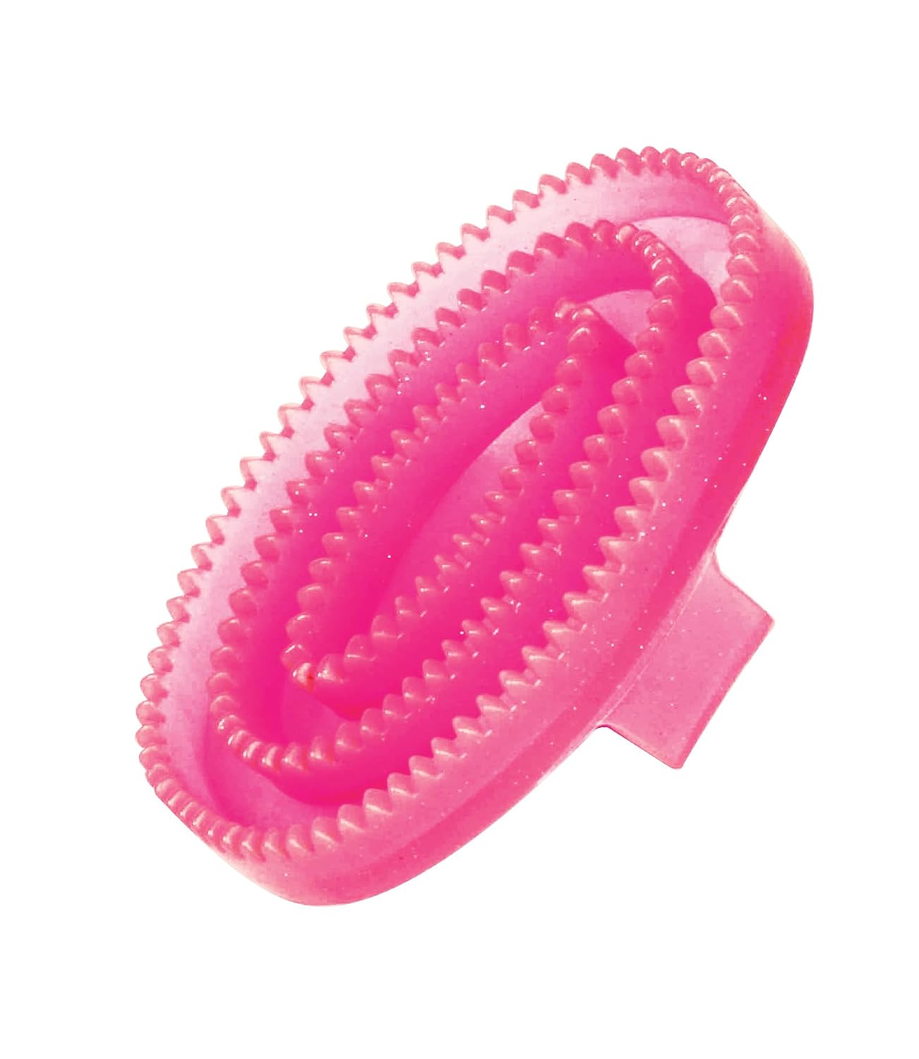 Rubber Curry Comb, Pink Glitter, Small