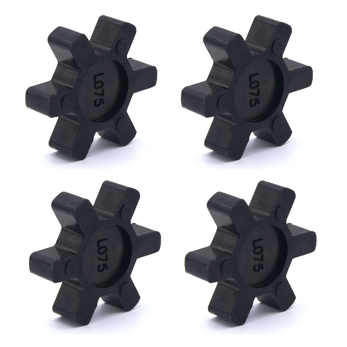 Flexible L075 NBR Rubber Spider Insert Solid Spider Center Inserts Fits for Lovejoy Martin L-Jaw Coupling (4 Pack)