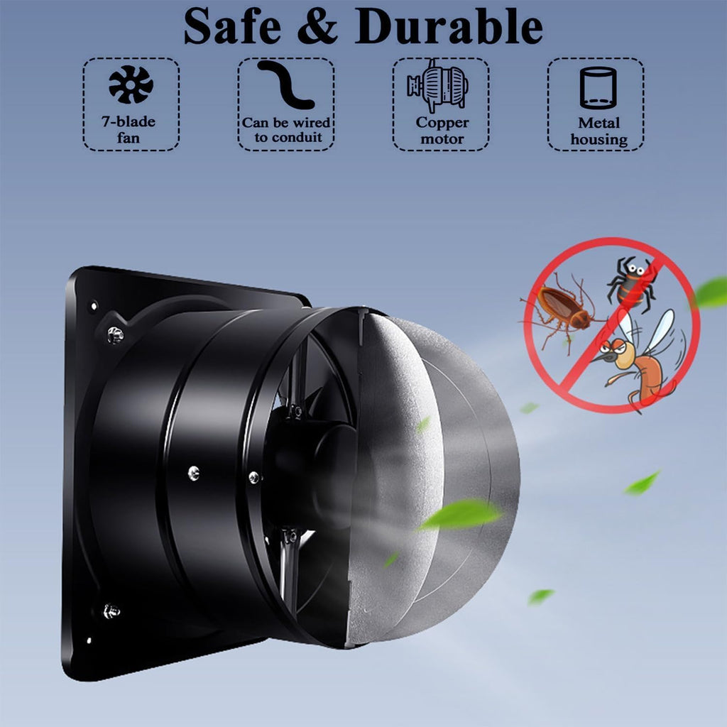 Black 4 Inch Exhaust Fan Metal Iron Ventilation Extractor Fan