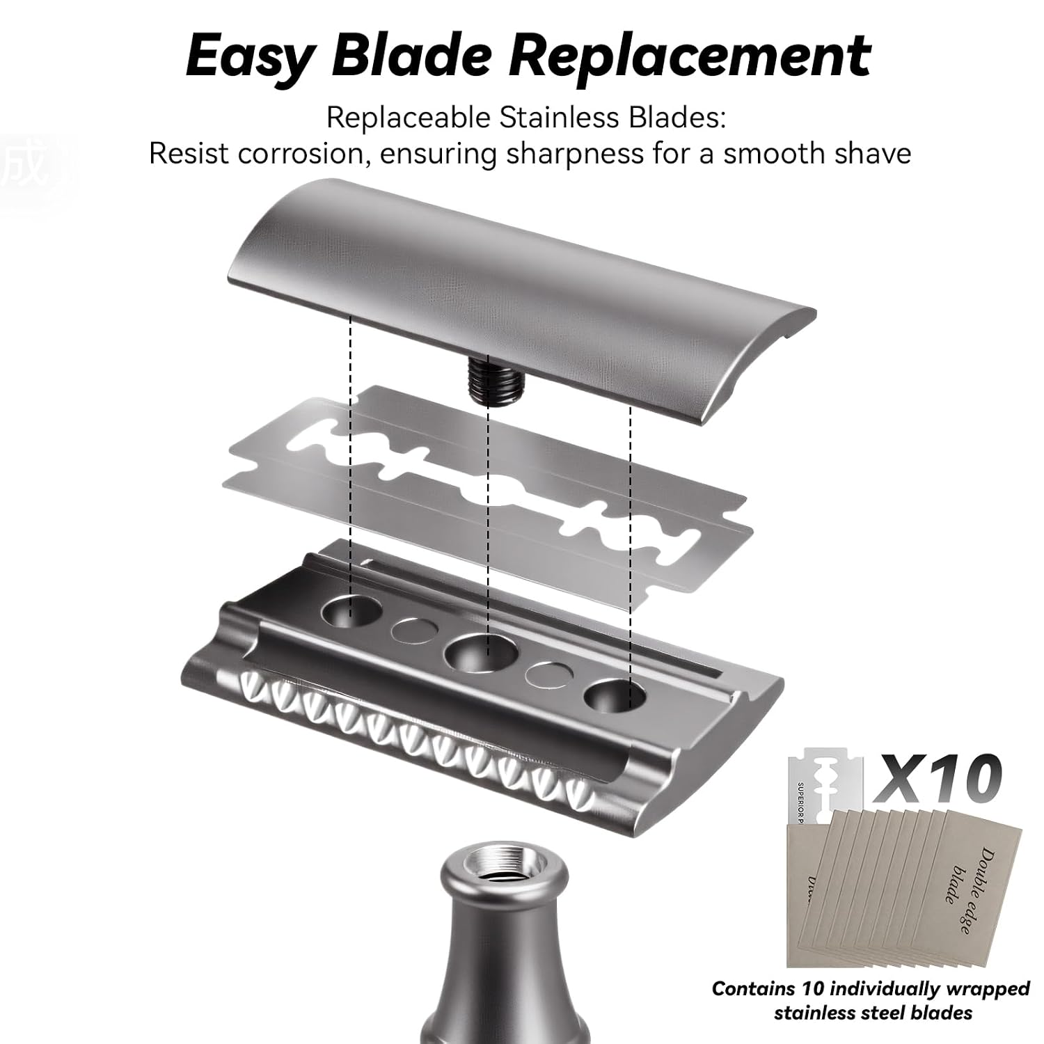 Double Edge Safety Razor: Eco-Friendly Single Blade Razors for Men & Women, 𝐁𝐚𝐦𝐛𝐨𝐨 𝐇𝐚𝐧𝐝𝐥𝐞 Metal Razor for Smooth