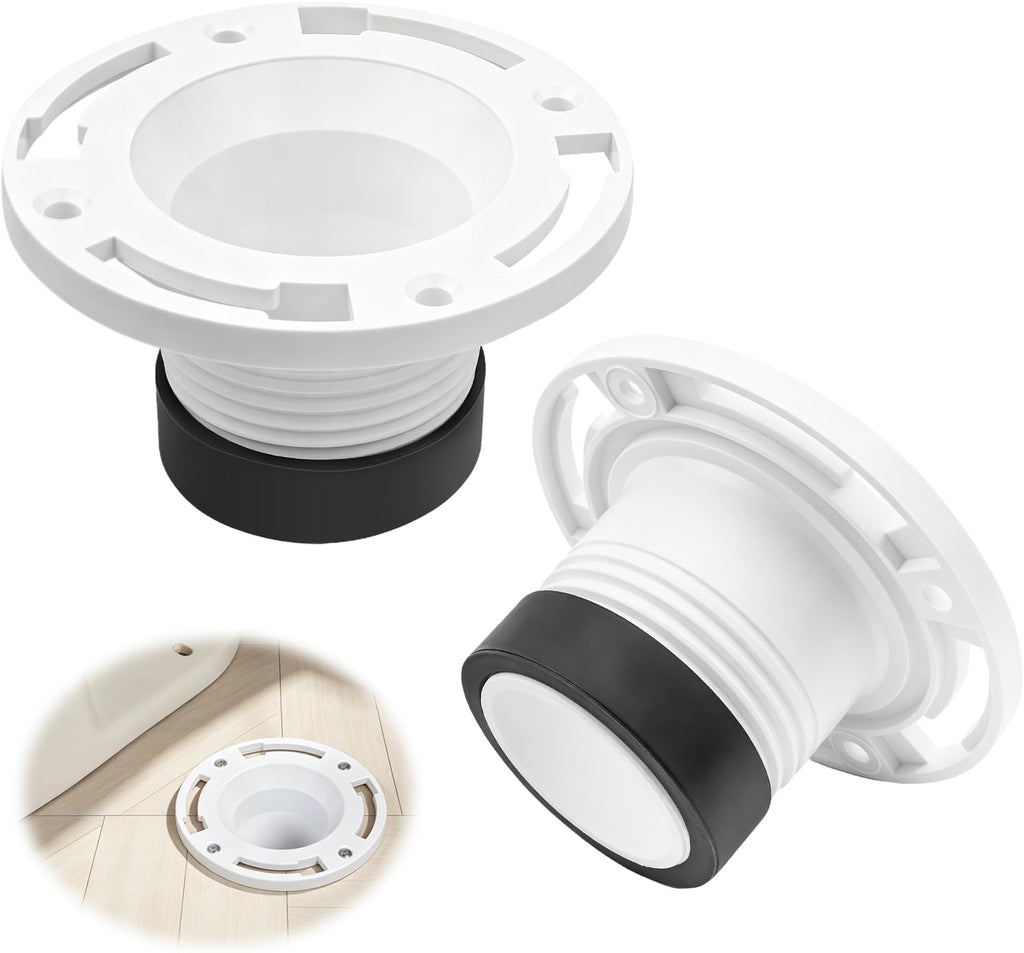 2-Pack 4" PVC Toilet Flange Replacement for Inside Cast Iron Pipe