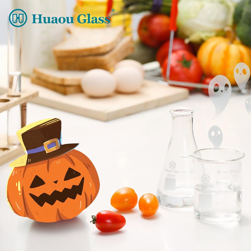 50ml Glass Erlenmeyer Flask Set, Narrow Mouth Graduated Flasks, 3.3 Borosilicate Glass, Ideal for Laboratory