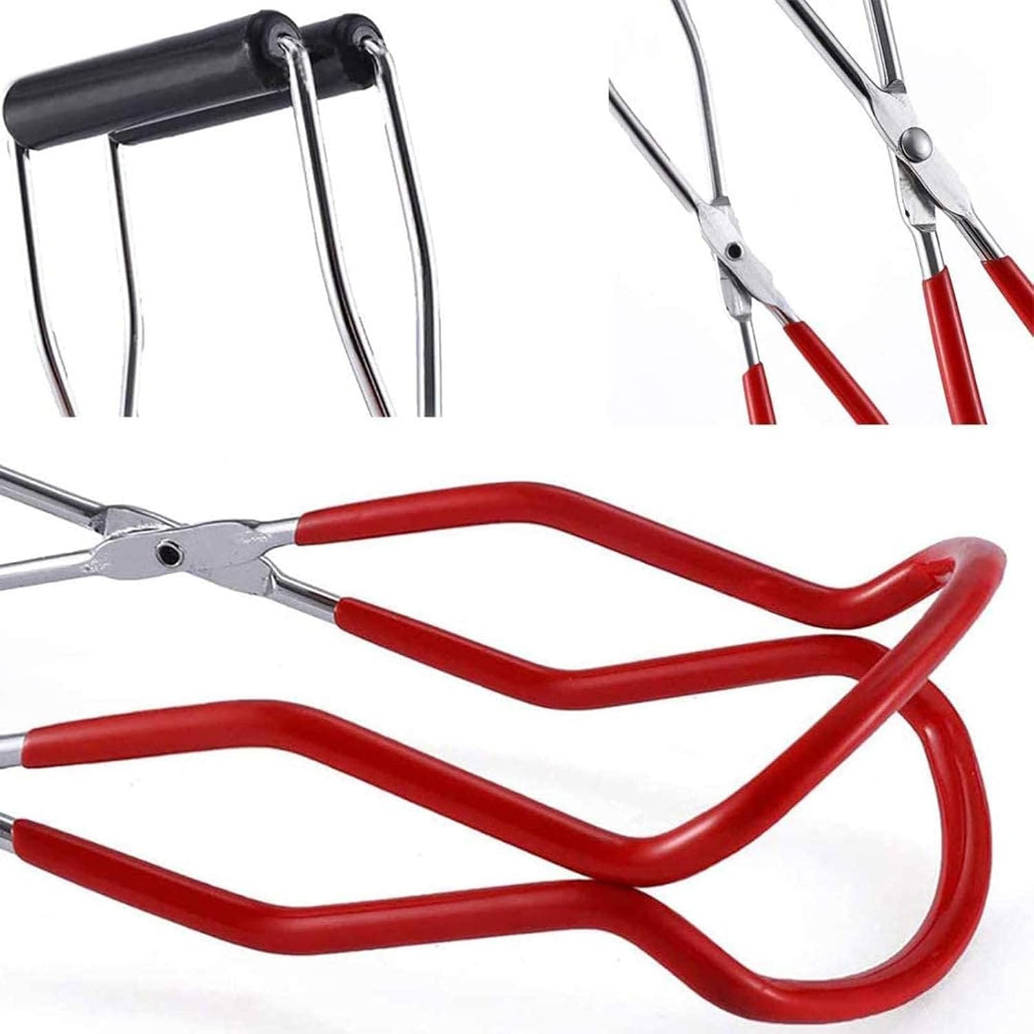 Canning Jar Lifter Tongs - Stainless Steel Jar Lifter with Rubber Grips