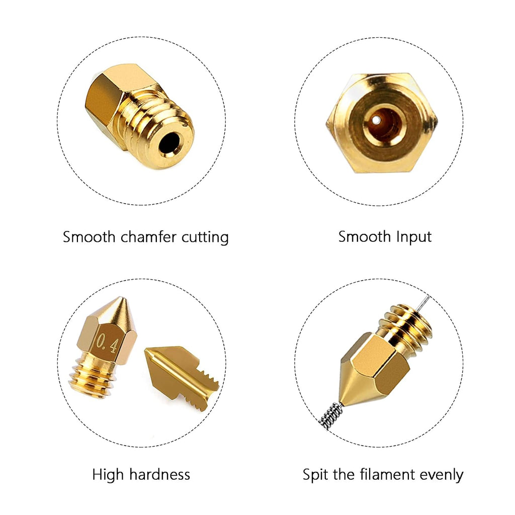 25PCS MK8 Ender 3 V2 Nozzles 0.4MM, 3D Printer Brass Hotend Nozzles | with DIY Tools Storage Box for Creality Ender