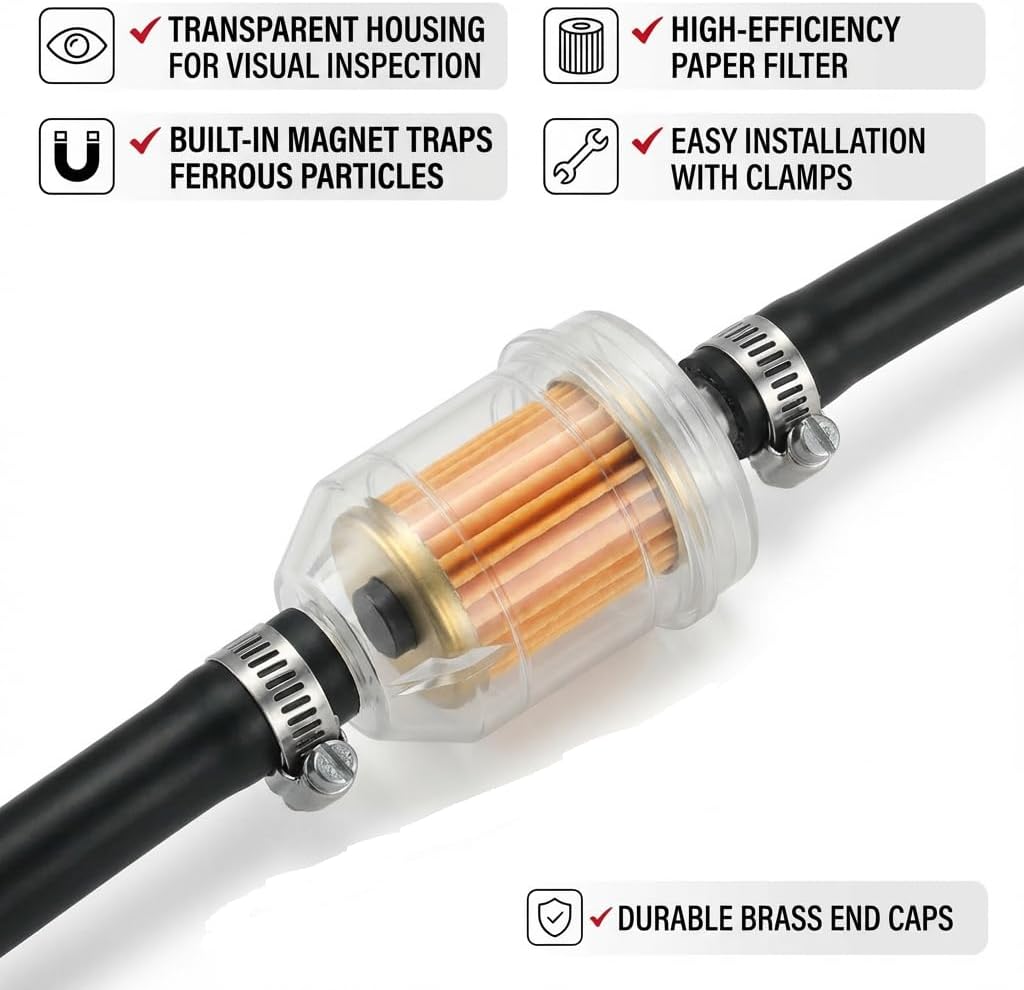 10 Pack 1/4 Inch Inline Fuel Filter Universal Gasoline Filters 1/4" & 5/16"