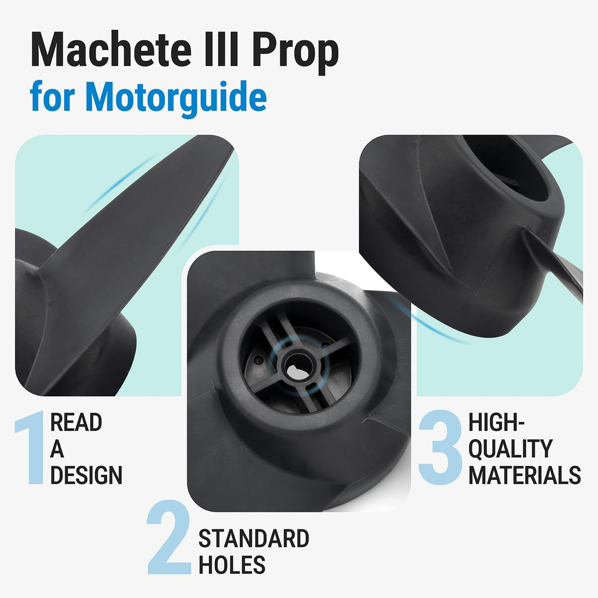Machete III Propeller Compatible with Motorguide Trolling Motor, 3.5" Hub