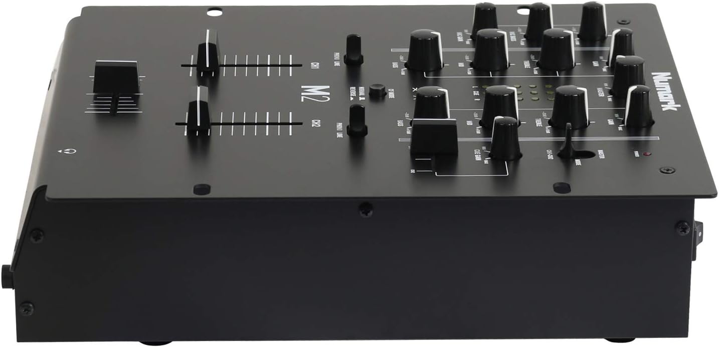 M2 2-Channel Scratch DJ Mixer | Rack-Mountable Scratch Mixer, 3-Band EQ, Mic Input, Replacable Slope-Adjustable