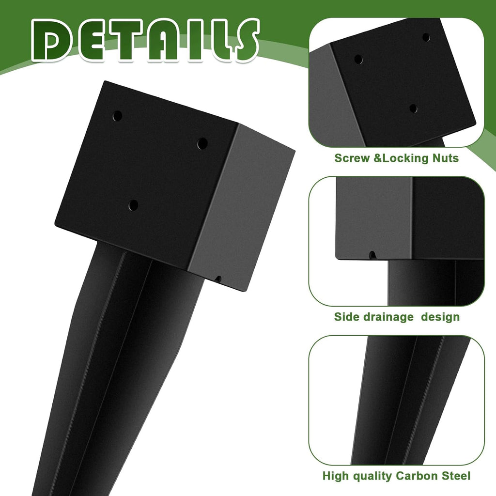 4 "x 4" Mailbox Mounting Post Base Black Heavy Duty Metal Mailbox Post Mount Base Mail Box Posts Anchors Mail Box