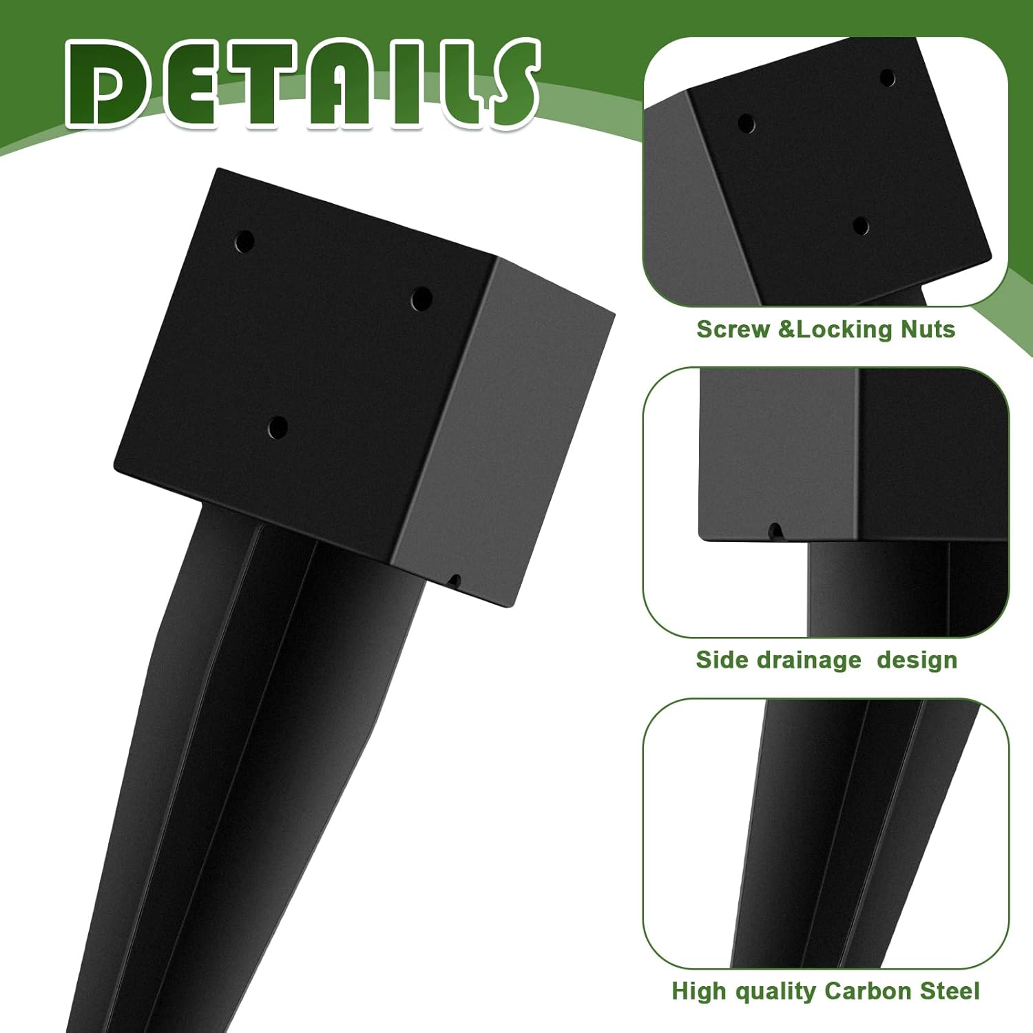 4 "x 4" Mailbox Mounting Post Base Black Heavy Duty Metal Mailbox Post Mount Base Mail Box Posts Anchors Mail Box