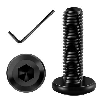 DGJSWJ 20Pcs M8 x 20mm Flat Head Hex Socket Cap Screws Bolts, 304 Stainless Steel Beds, Chairs and Cabinets Furniture Bolts Full Thread, Black Oxide & Hex Spanner
