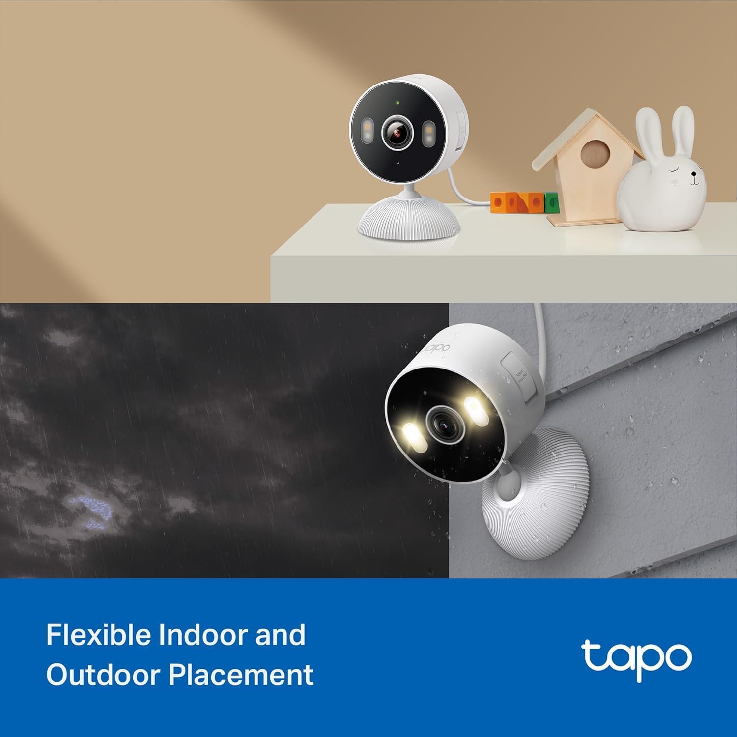 2K Indoor/Outdoor Wired Security Camera - Works as a Baby Monitor & Pet Camera, Person/Motion/Baby Cry Detection