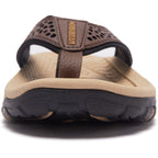Mens Thong Sandals Indoor and Outdoor Beach Flip Flop Brown/Khaki, 9 Men