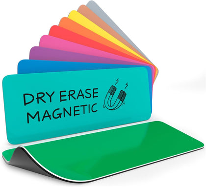 10 Pack Dry Erase Magnetic Labels 3.1" x 1.2" Reusable Erasable Dry Erase Magnets for Whiteboard Fridge Locker