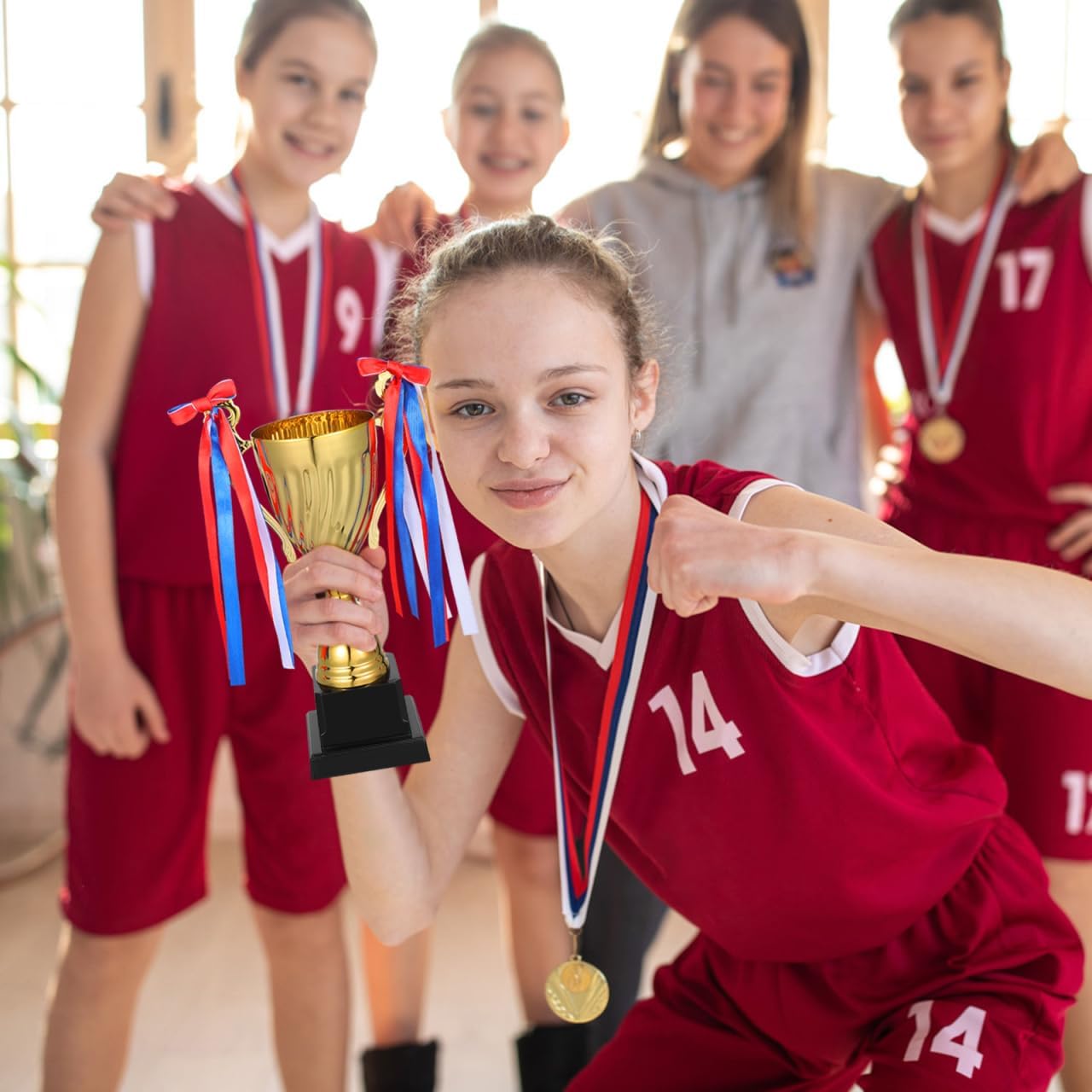 Trophy Cup, 9.6Inch Gold Large Trophy Award Trophies for Sports, Competitions, Tournaments, Party Favors for Winners
