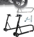 Motorcycle Stand 850LB Adjustable Sport Bike Rear Wheel Lift Swingarm Paddock Stands Black, 5 Adjustable Heights, U+L