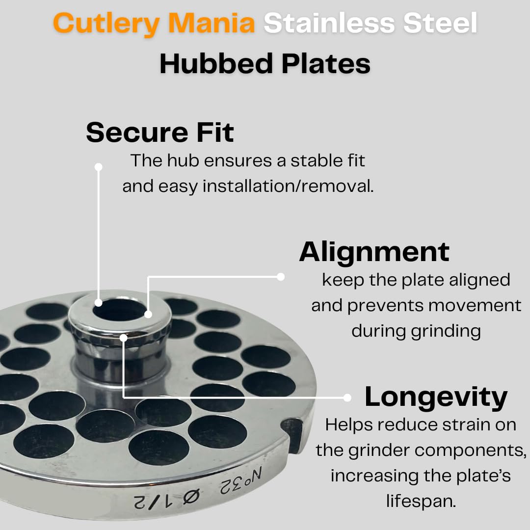 #32 Meat Grinder Plate. (#32 Hubbed 3/8")