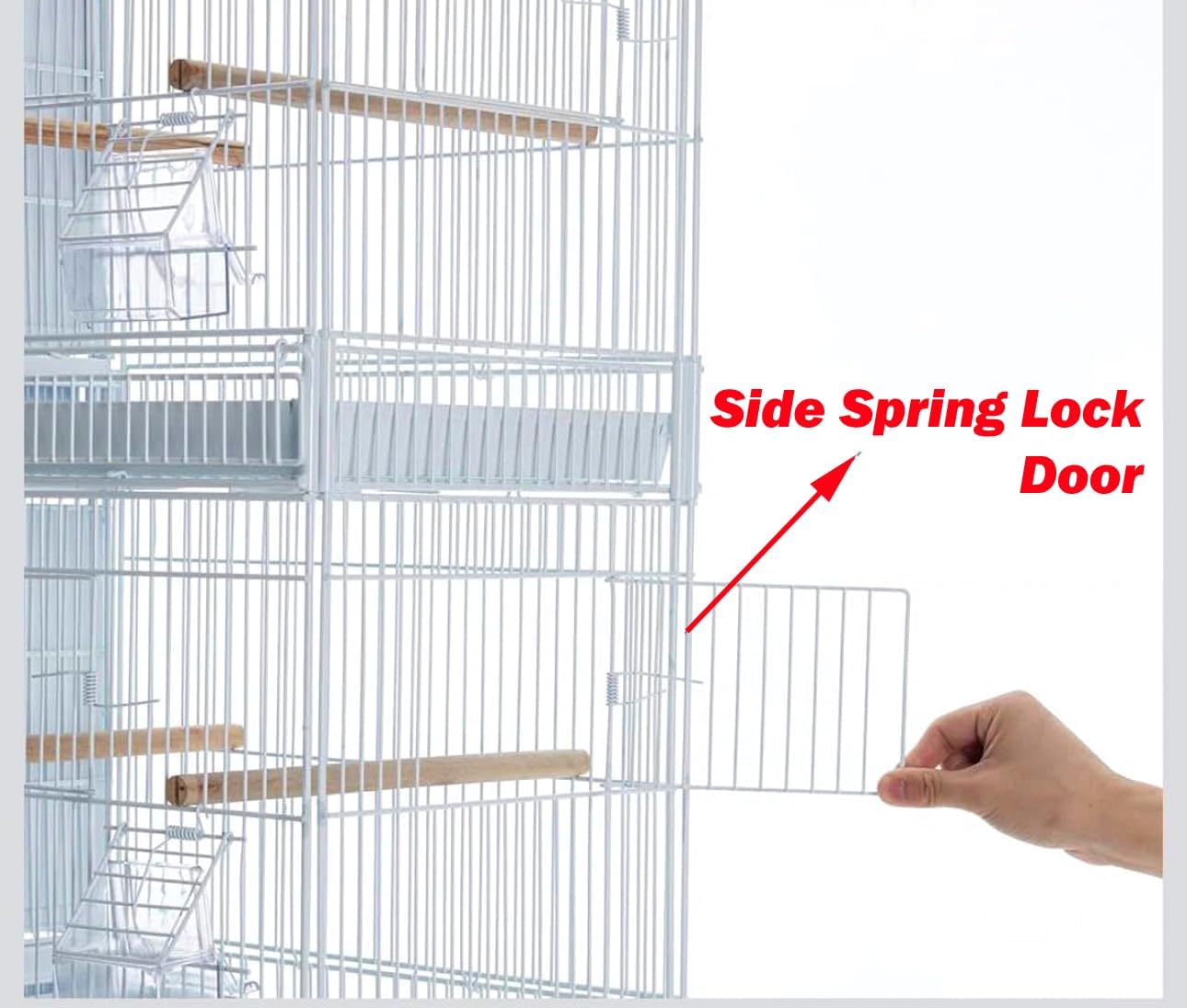 Combo: Galvanized Stack and Lock Double Breeder Cage Bird Breeding Cage with Center Removable Divider and Side