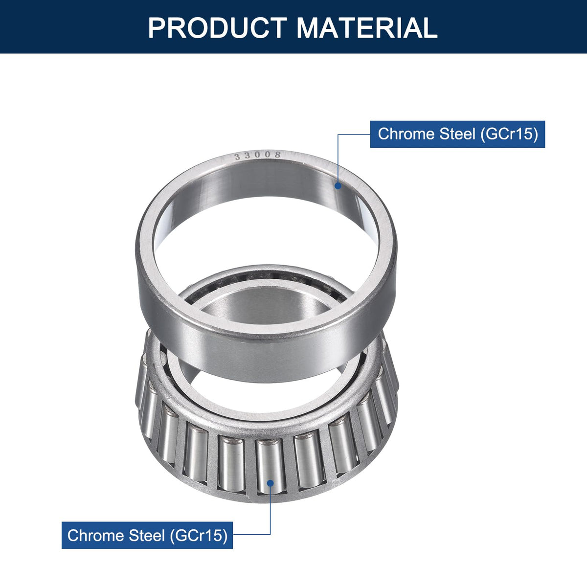 HIPicco 2 Pack 33008 Tapered Roller Bearing Cone and Cup Set
