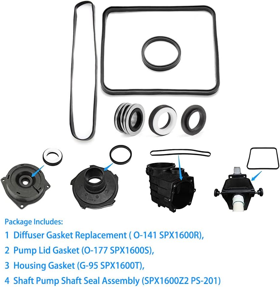 SP2600 Replacement Hayward Super Pump Seal Kit for Hayward SP2607X10 Gasket
