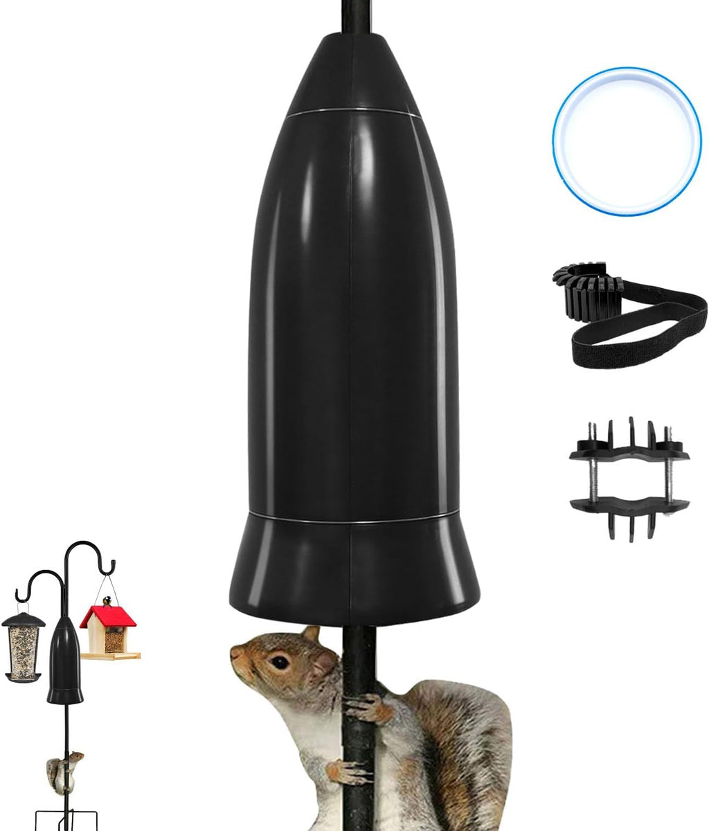 Squirrel Baffle for Bird Feeder Pole,Installation Without Removing the Pole,Wrap Around Poles Protect Bird