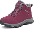 Womens Winter Sport Waterproof Boots Snow Boots Fur Lined Warm Ankle Boots Slip On Stylish Fuzzy Hiking Women Booties