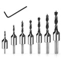 RENYU 7pcs Countersink Drill Bit Set, High Carbon Steel, 5-Flute