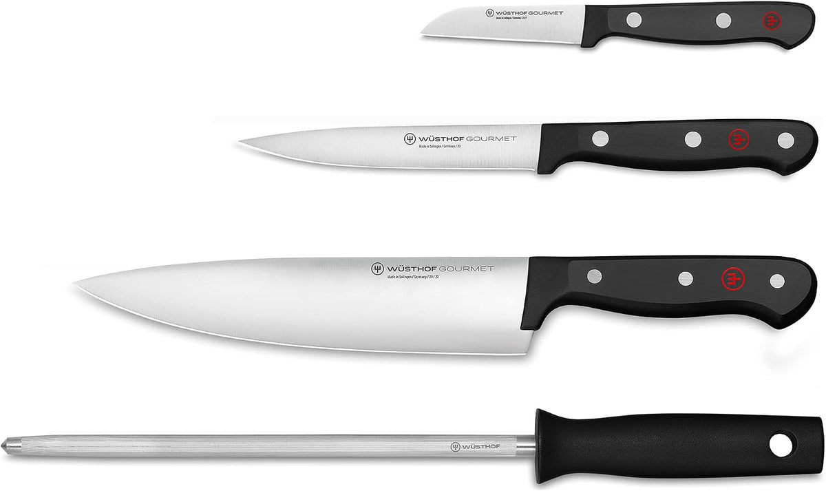 Gourmet 4-Piece Chef's Knife Set, Black