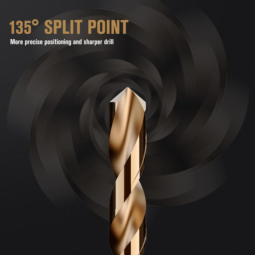 115Pcs Cobalt Drill Bit Set M35 HSS Jobber Length