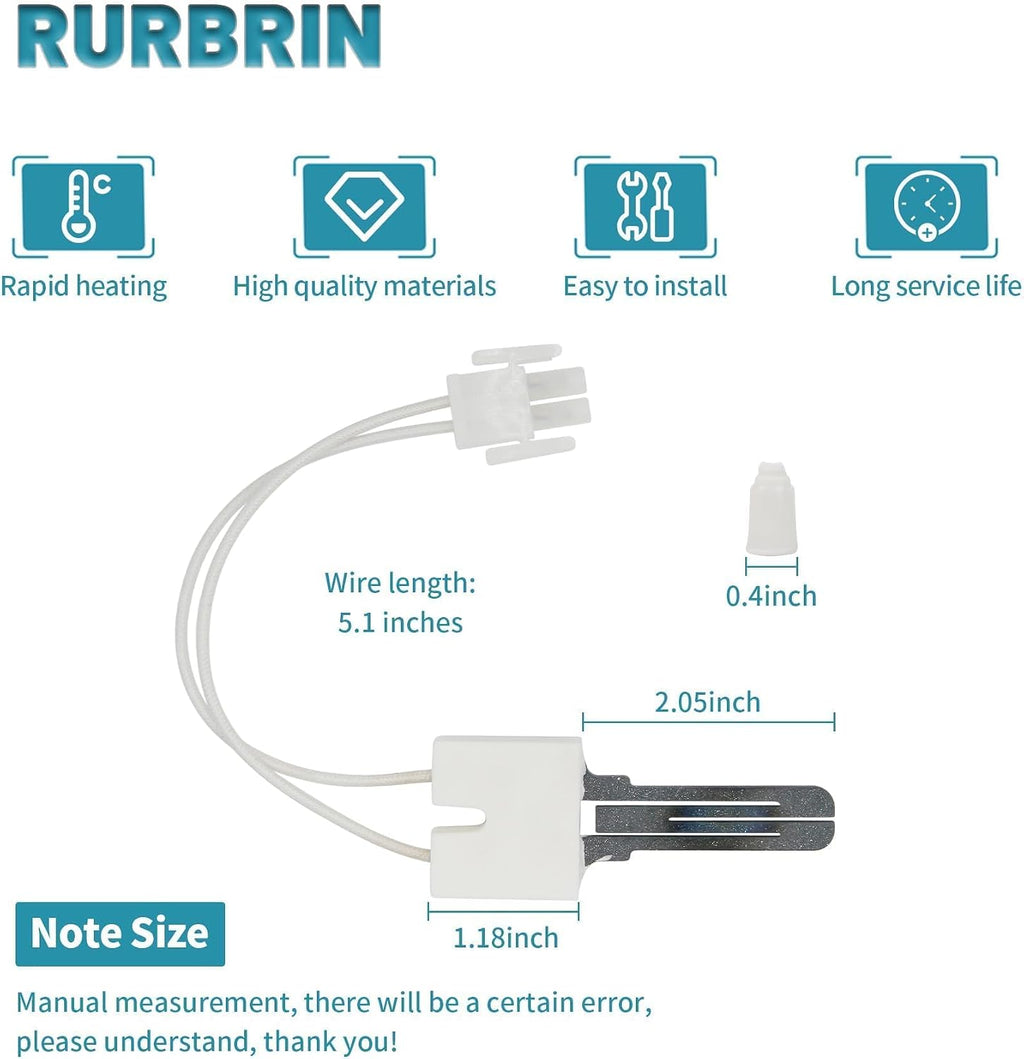 62-22868-93 Hot Surface Furnace Ignitor for Rheem Ruud Weatherking Furnace, Hot Surface Ignitor Replaces 025-32625-000 Norton-271N 62-22868-82 62-22868-93 62-22441-01 62-22868-02