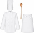4 Pcs Halloween Mouse Chef Costume Set Inclued Chef Jacket,Tail Hat,Apron and Spoon for Men Women Cosplay Party