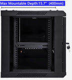 9U Wall Mount Server Cabinet Network Rack Enclosure Locking Glass Door by NETECABLE