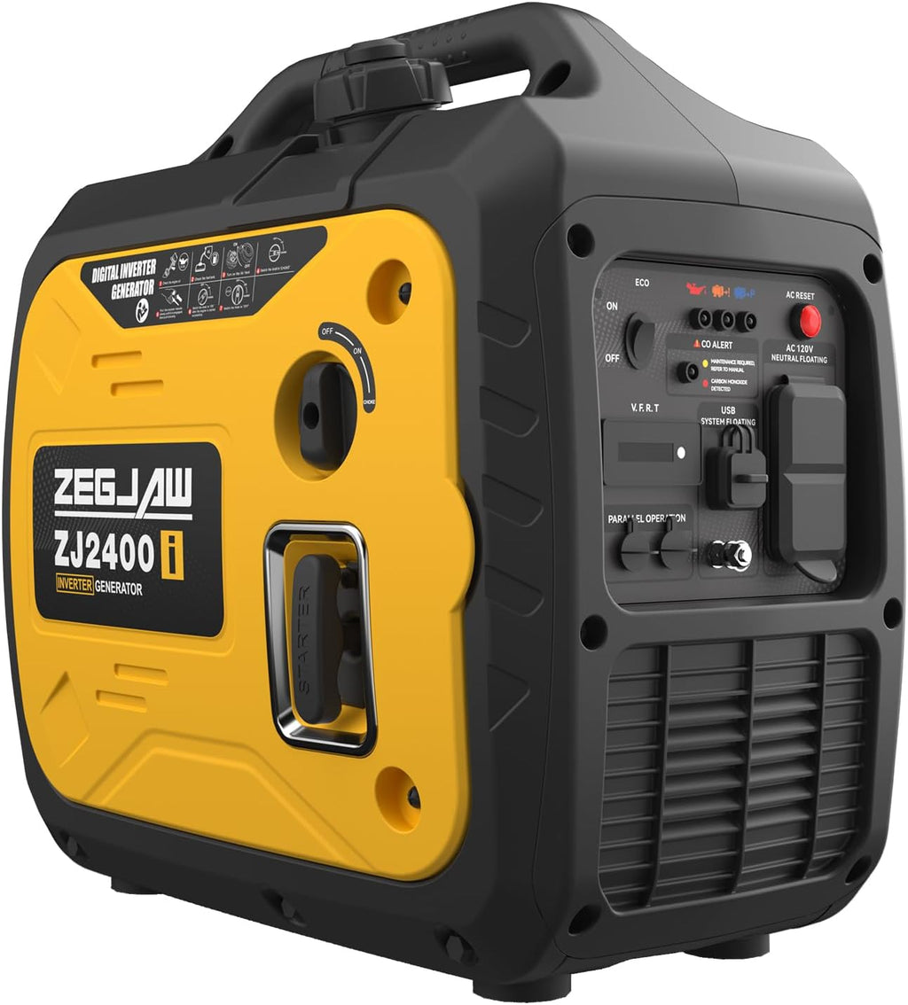 2400-Watt Portable Inverter Generator, EPA Compliant, CO-Sensor, Eco-Mode Feature, Lightweight & Quiet Gas Powered