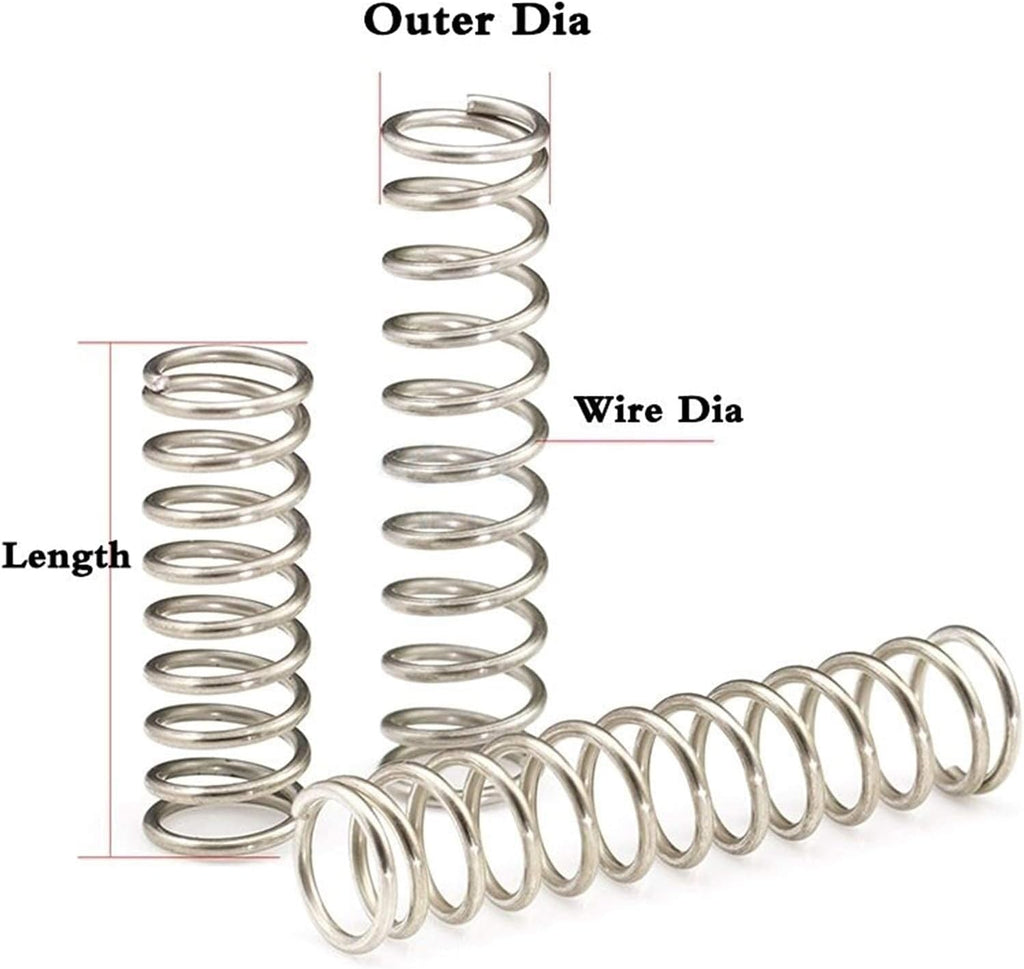 Compression Springs Assortment Kit, 15 Different Sizes 225pcs Mini Stainless Steel Springs for Repairs, 0.39" to